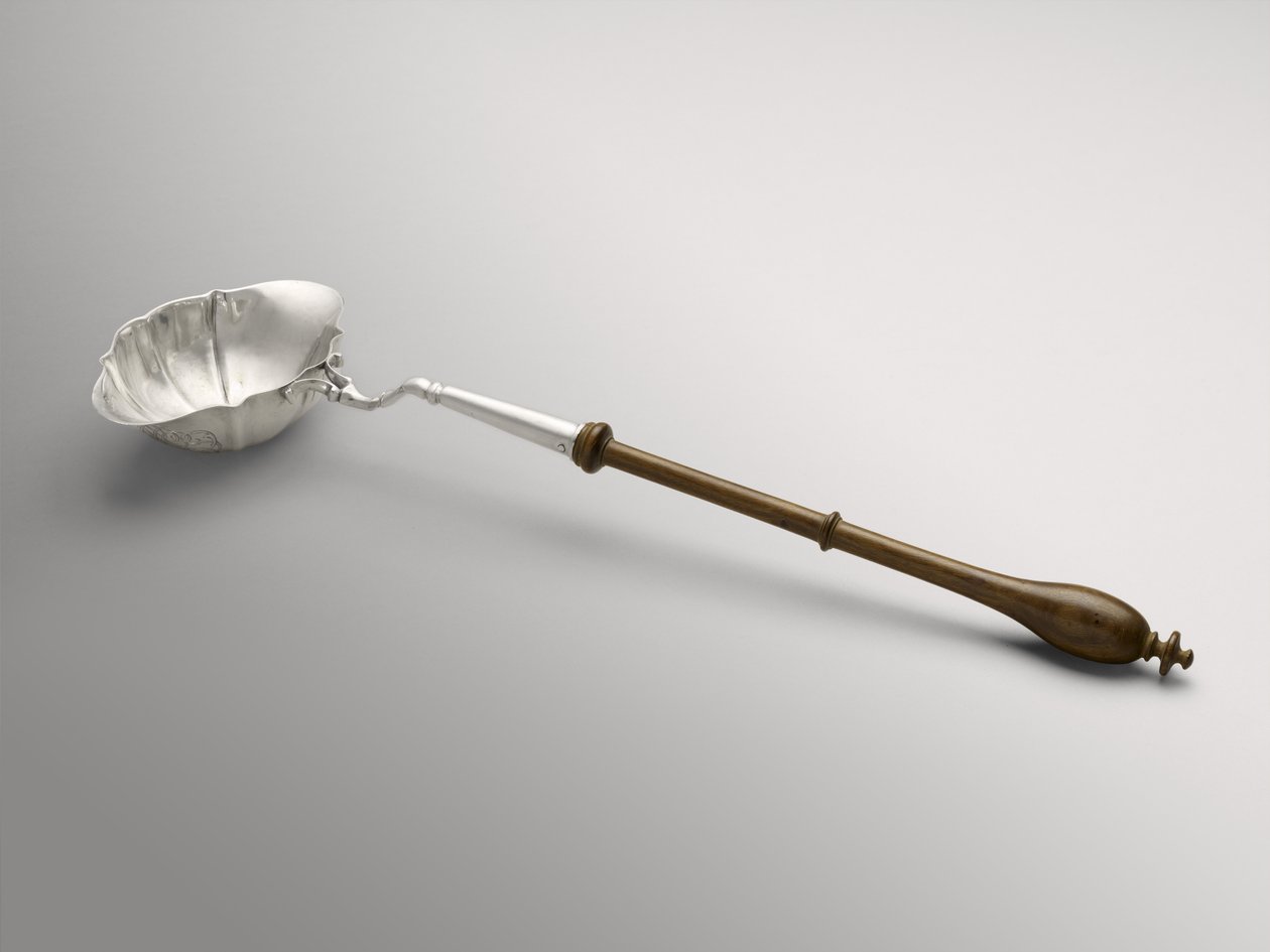 Punch nebo Toddy Ladle, c. 1754-1785 (stříbro a neidentifikované dřevo) od William Hollingshead