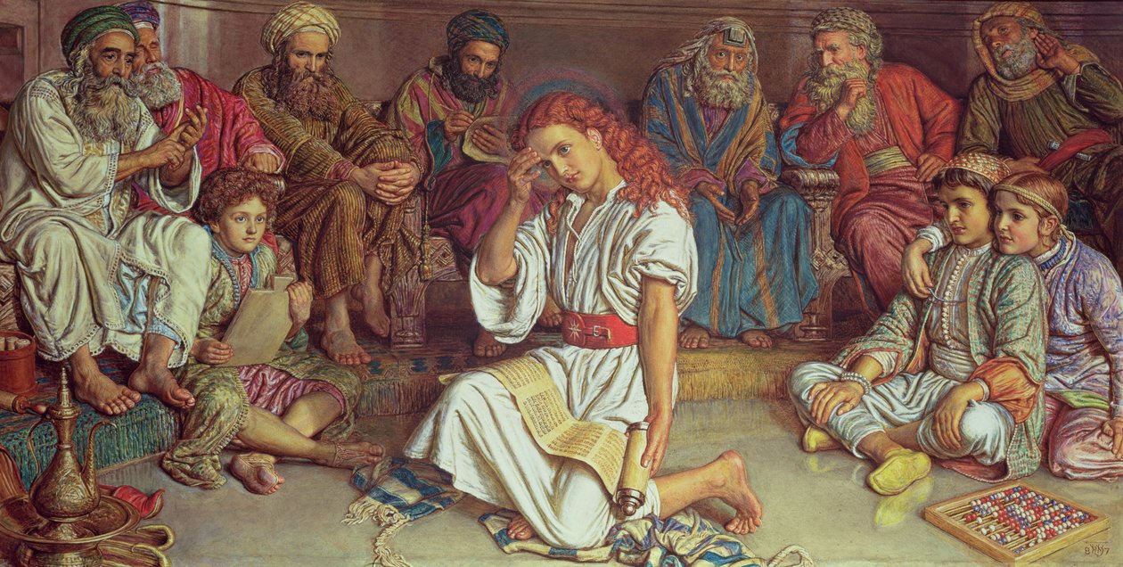 Kristus mezi lékaři, 1887 (kvaš) od William Holman Hunt