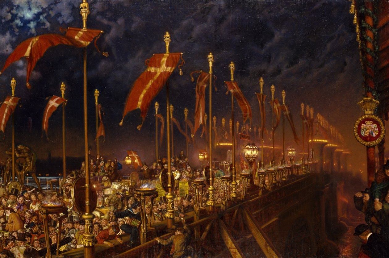 London Bridge v noci na svatbu prince a princezny z Walesu, 1863-6 od William Holman Hunt