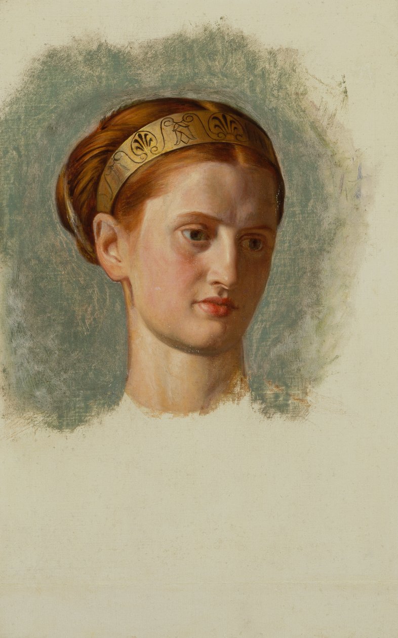 Portrét slečny Isabelly Waugh, studie (olej na plátně) od William Holman Hunt