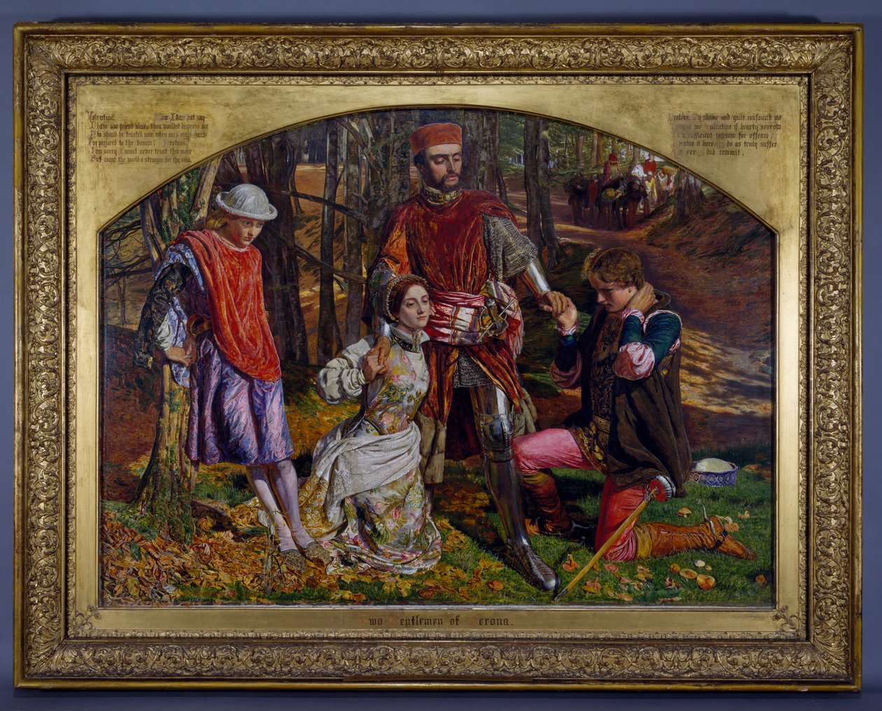 Valentine zachraňující Sylvii z Protea, 1851 od William Holman Hunt