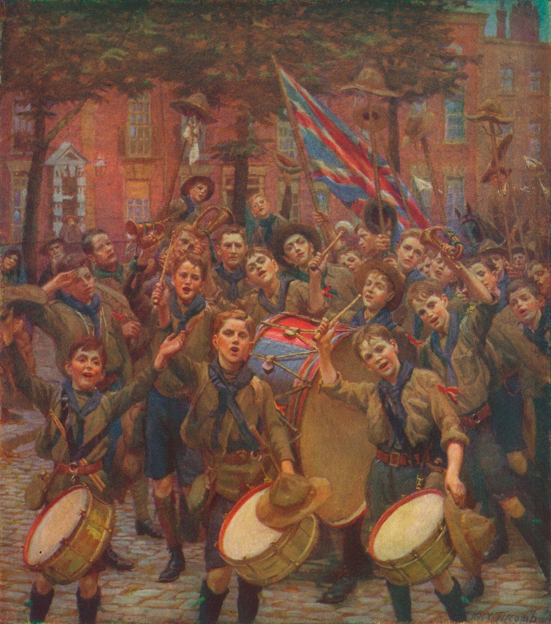 Fandění hlavnímu skautovi, c1914 1928 od William Holt Yates Titcomb