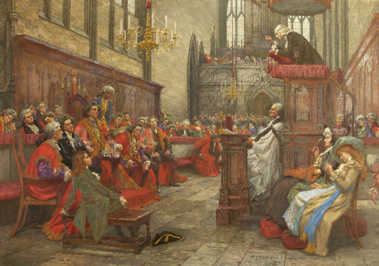 John Wesley káže před starostou a korporací Bristolu od William Holt Yates Titcomb