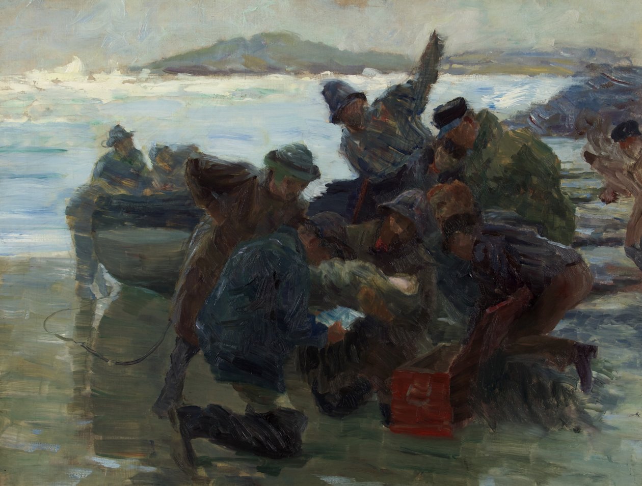 Sketch for Cast Up by the Sea, cca 1895 (olej na plátně) od William Holt Yates Titcomb