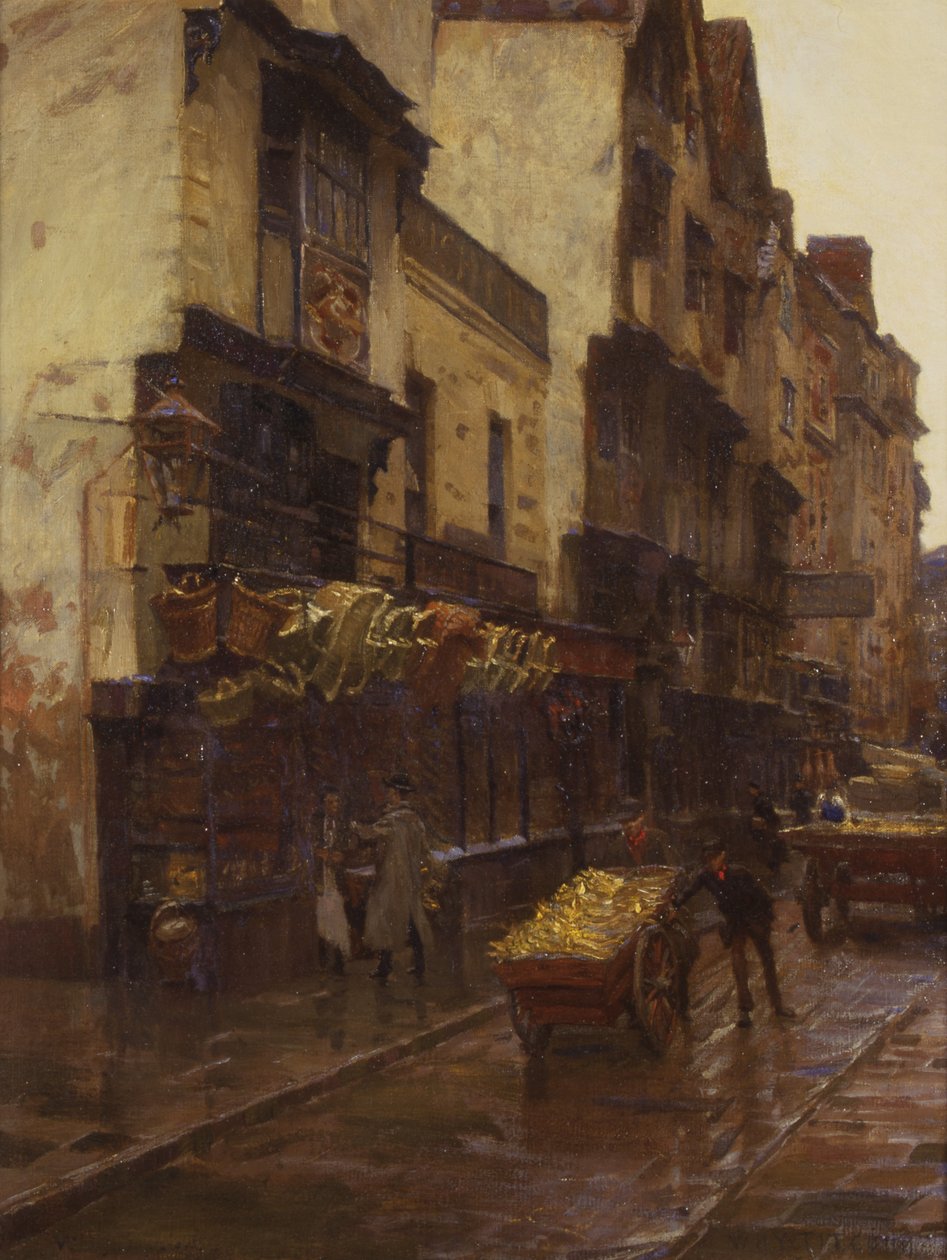 Tabáková firma The Cradle of the Wills, Mary-le-Port Street, Bristol, kolem roku 1902 (olej na plátně) od William Holt Yates Titcomb