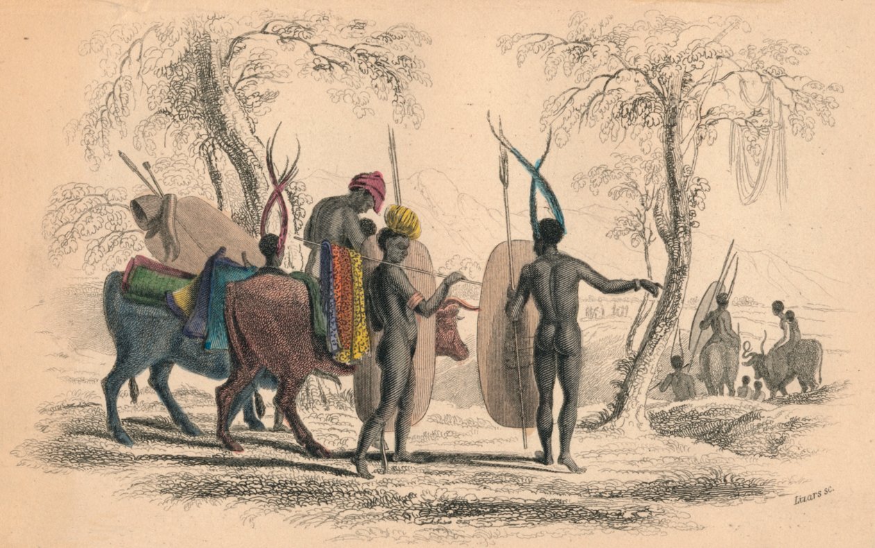 Caffrarian Family Travelling, c1830s. od William Home Lizars