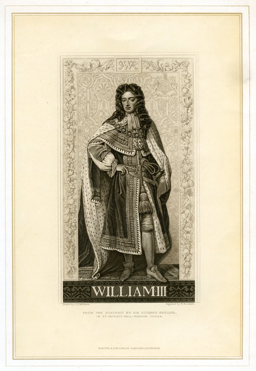 William III, král Anglie, Skotska a Irska, 19. století. od William Home Lizars