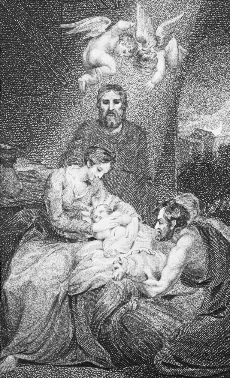 Oběti Spasiteli nemluvňat, z „Historie a života našeho požehnaného Pána a Spasitele Ježíše Krista“, od reverenda J. Milnera, vydal B. Crosby, 1808 od William Hopwood