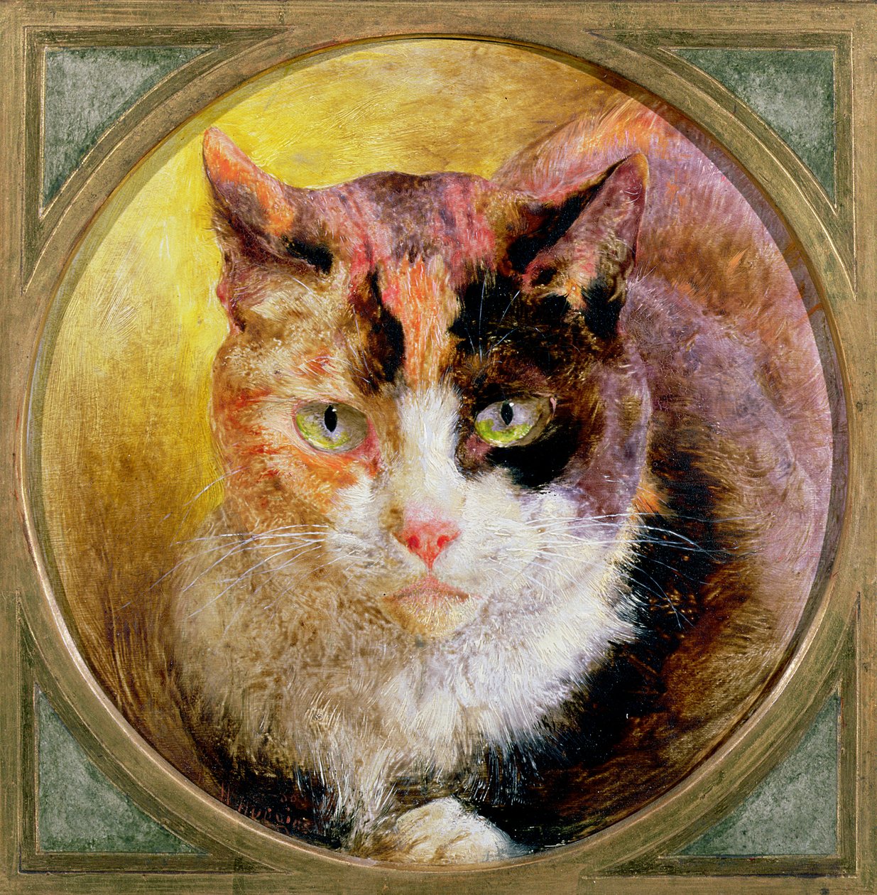 A Head Study of a Tortoiseshell Cat, 1866 od William Huggins