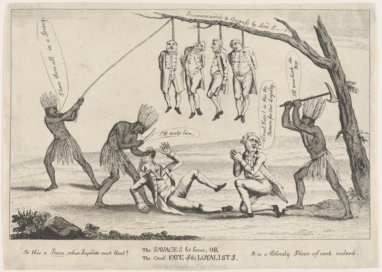 The Savages Let Loose, aneb krutý osud loyalistů, 1783. od William Humphrey