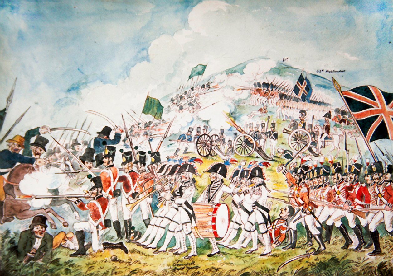 Královnina vlastní královská dublinská milice vstupuje do akce v bitvě u Vinegar Hill, Wexford, 1798 od William II Sadler