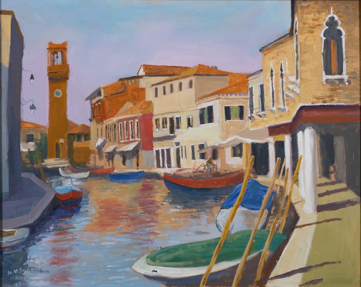Burano Clocktower, 2000 (olej na palubě) od William Ireland