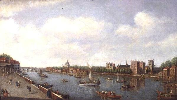 Pohled na Temži v paláci Lambeth, c.1770 od William James