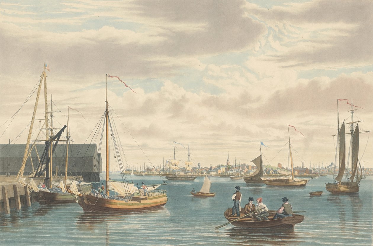 Boston: From the Ship House West End of the Navy Yard, publikoval 1833. od William James Bennett