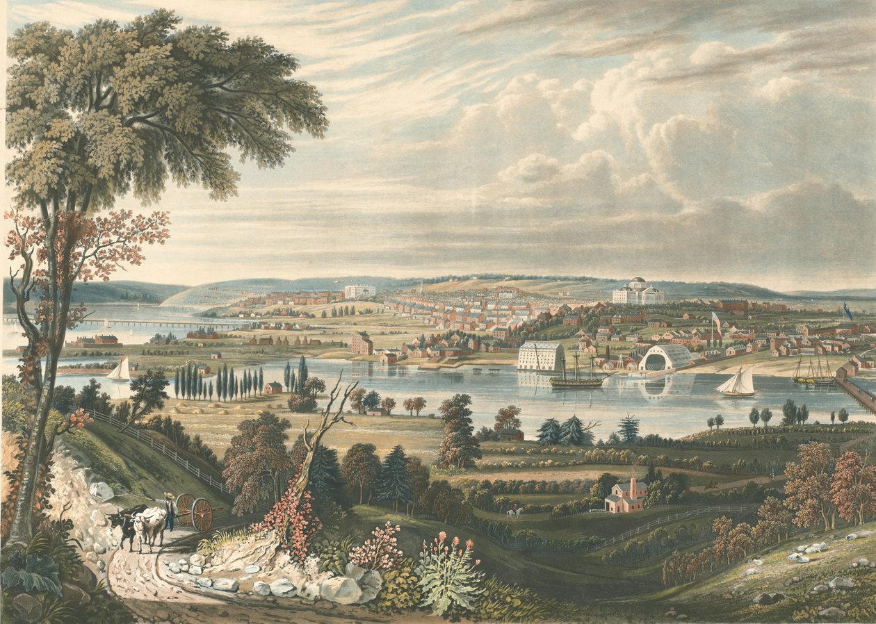 City of Washington: From behind the Navy Yards, publikoval 1834. od William James Bennett