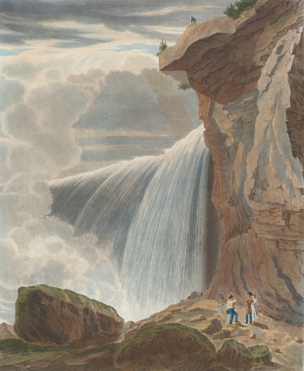 Niagarské vodopády z Under Table Rock, 1829. od William James Bennett