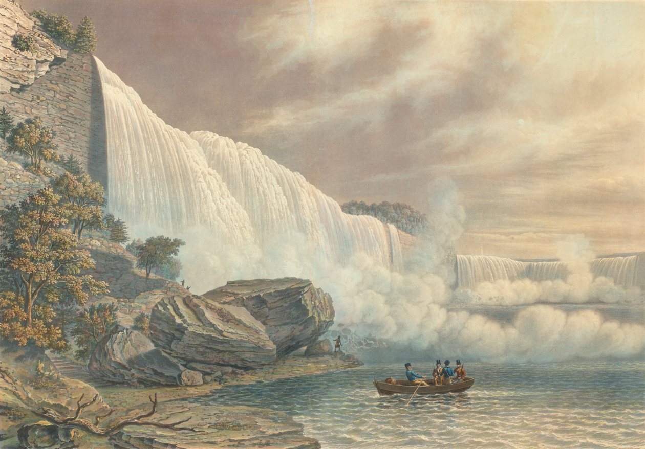 Niagarské vodopády z americké strany, publikoval 1840. od William James Bennett