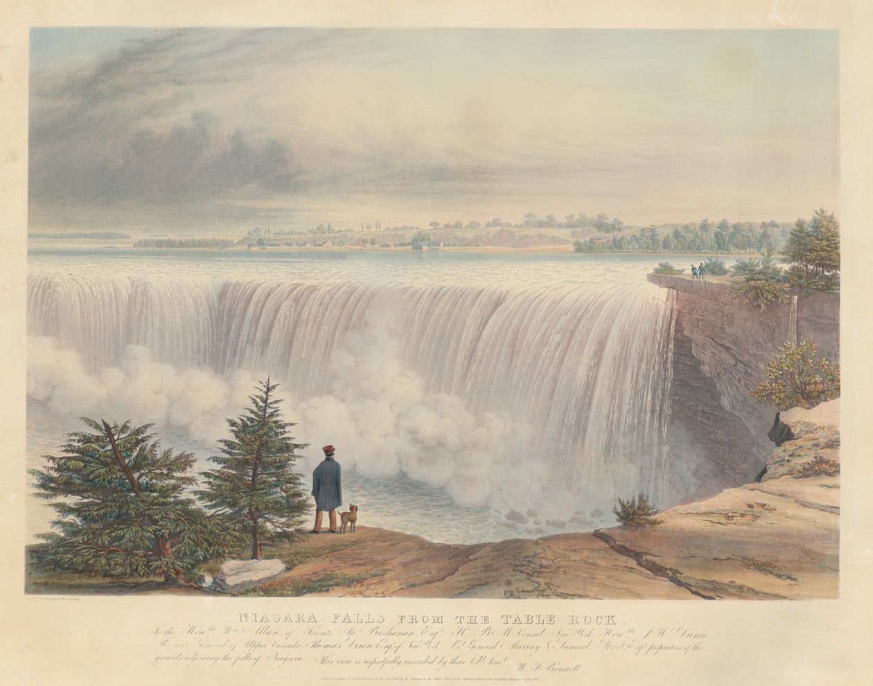 Niagarské vodopády z vyhlídky Table Rock od William James Bennett