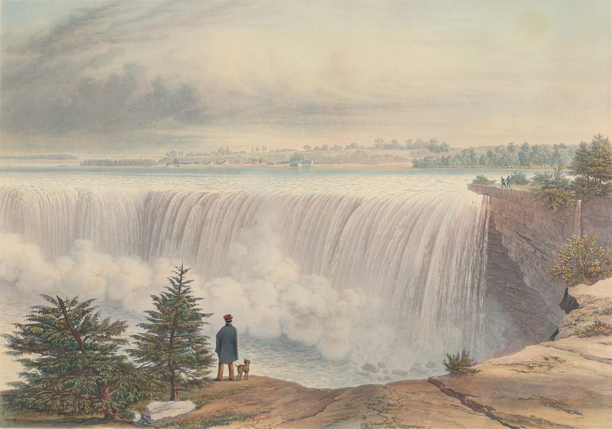 Niagarské vodopády ze Stolové skály, publikoval 1840. od William James Bennett