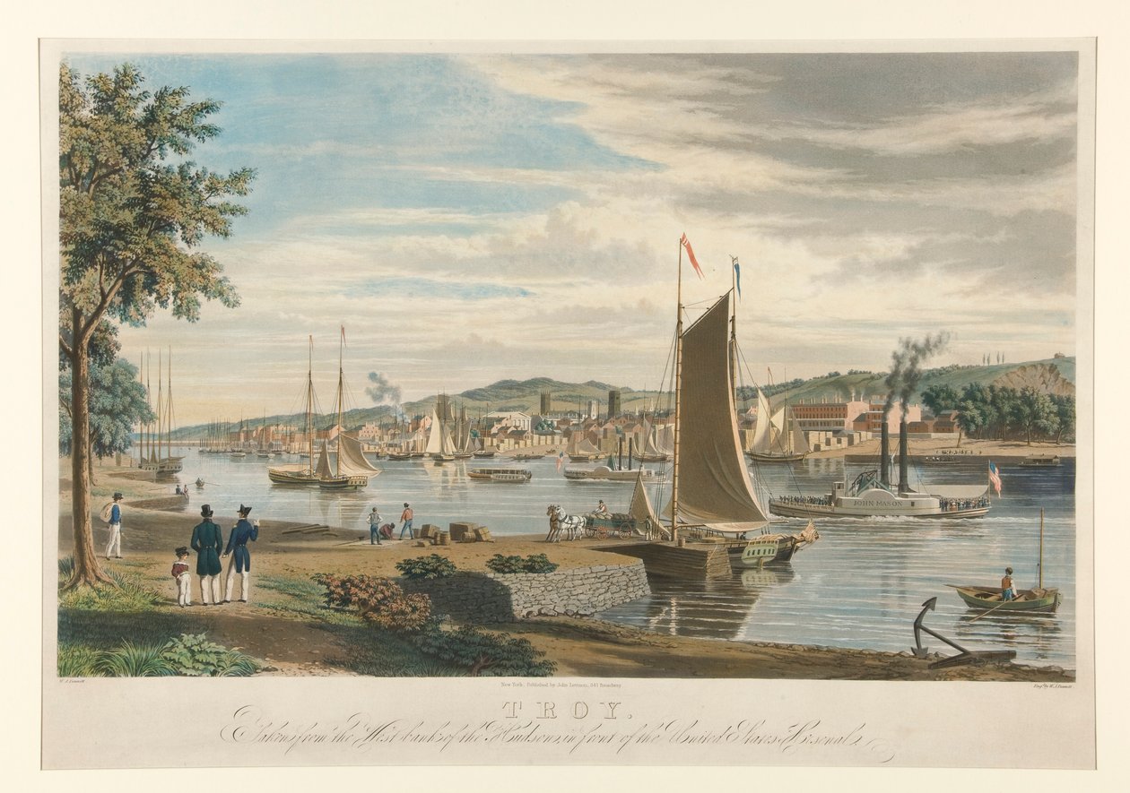 Trója. Převzato ze západního břehu Hudsonu, před Arsenalem Spojených států. od William James Bennett