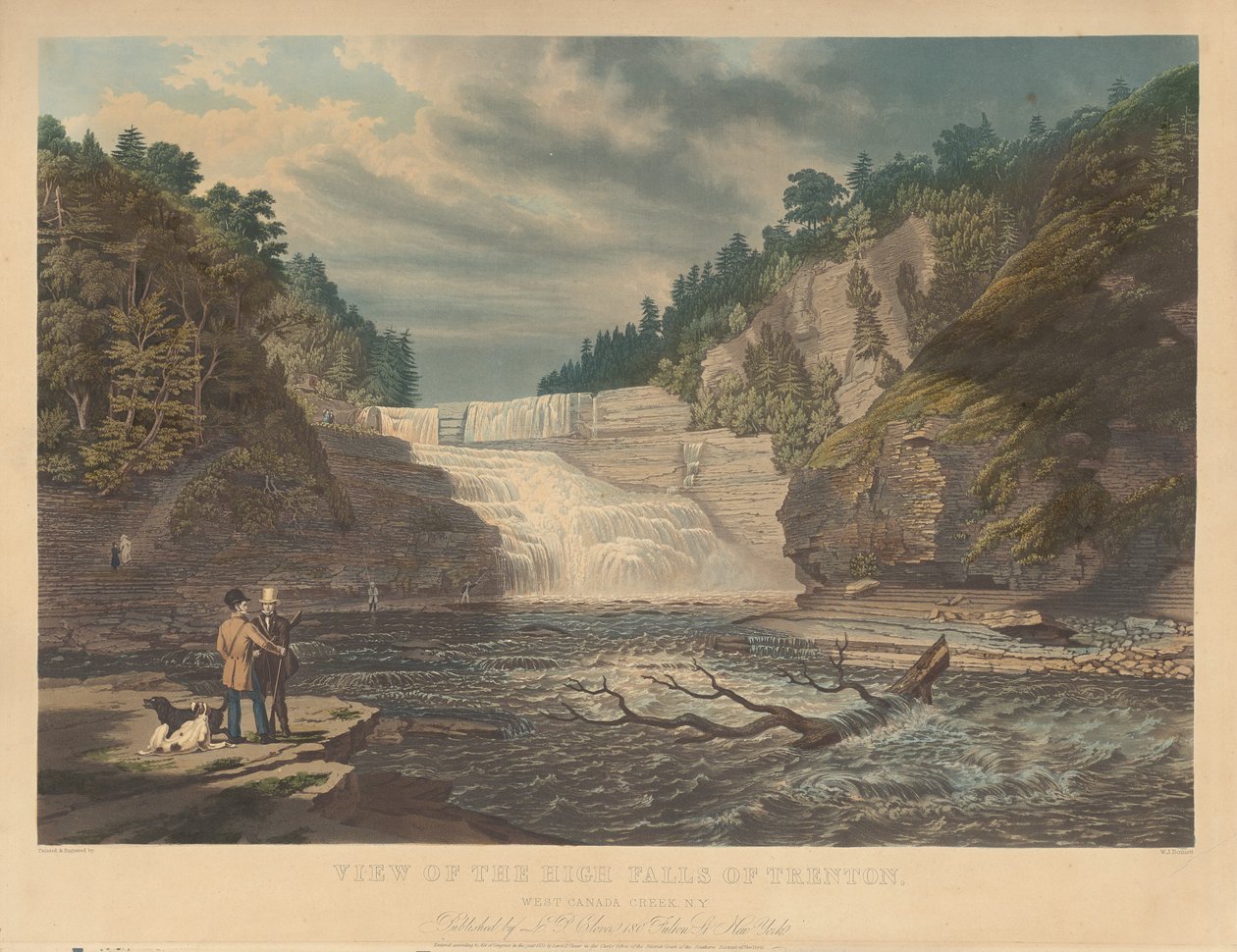 Pohled na High Falls of Trenton: West Canada Creek, N.Y. od William James Bennett
