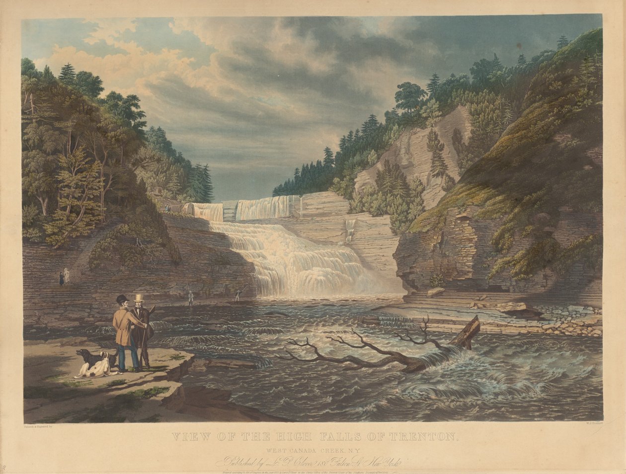 Pohled na High Falls v Trentonu: West Canada Creek, New York od William James Bennett