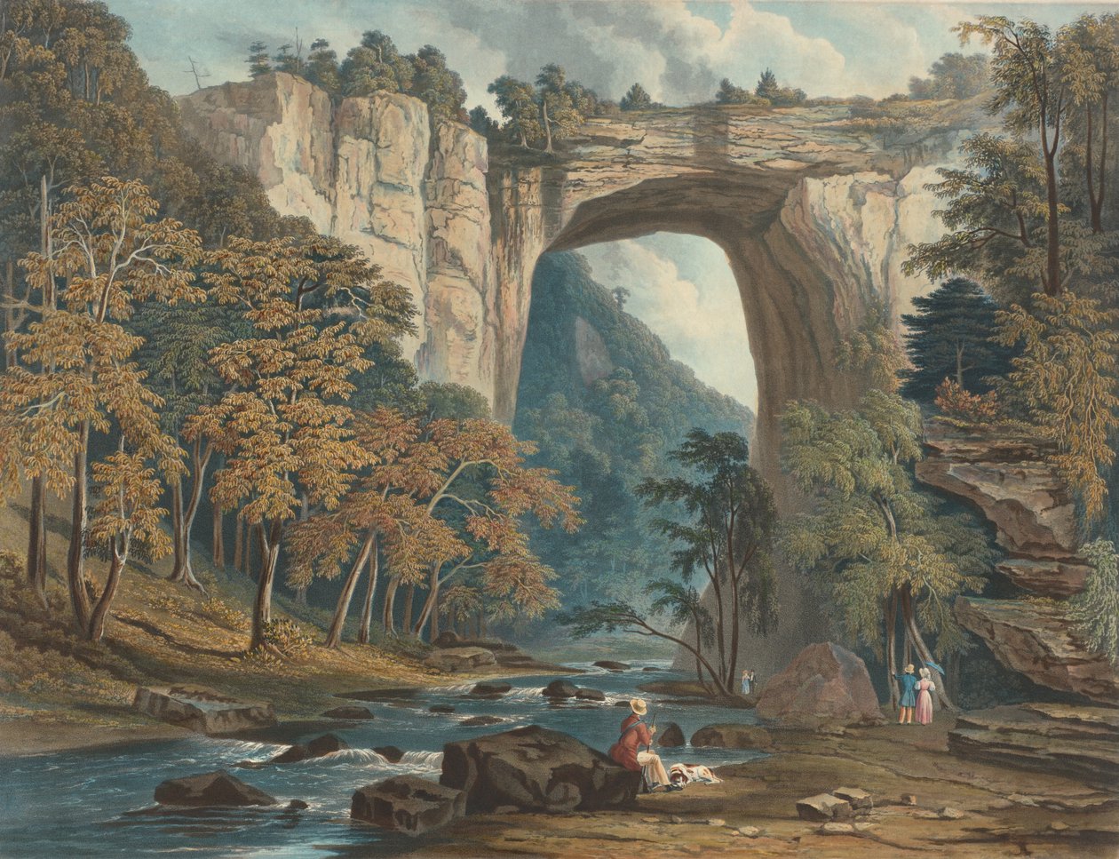 Pohled na přírodní most, 1835. od William James Bennett