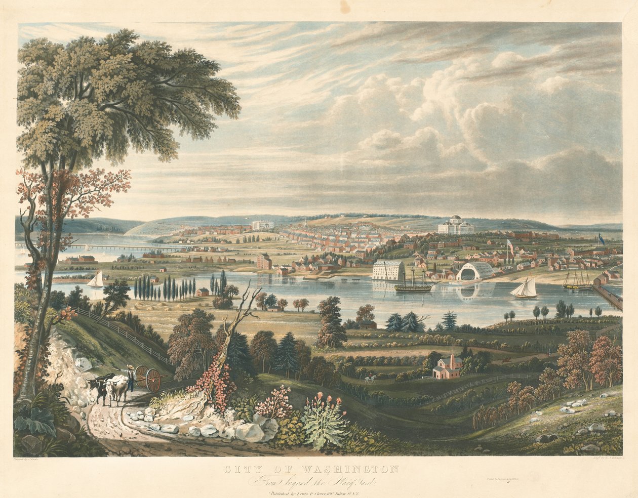 Město Washington: Zpoza Navy Yards od William James Bennett after George Cooke