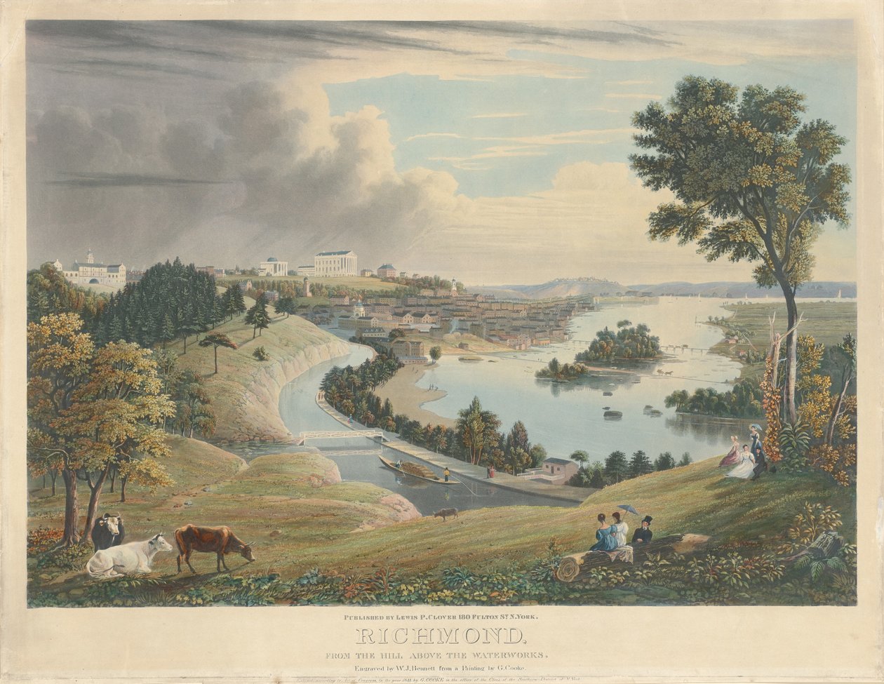 Richmond: Z kopce nad vodárnou od William James Bennett after George Cooke