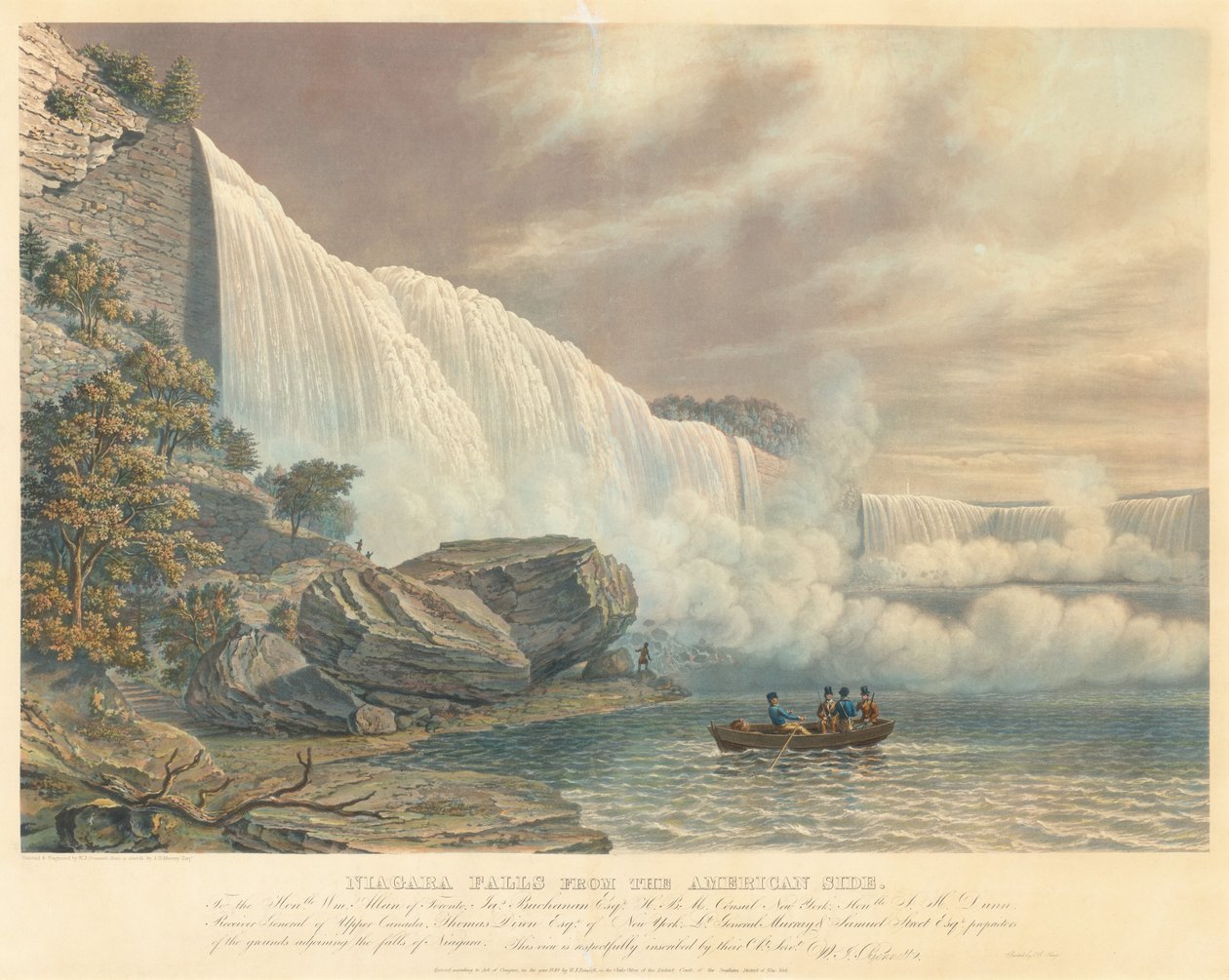Niagarské vodopády z americké strany od William James Bennett after John Robert Murray
