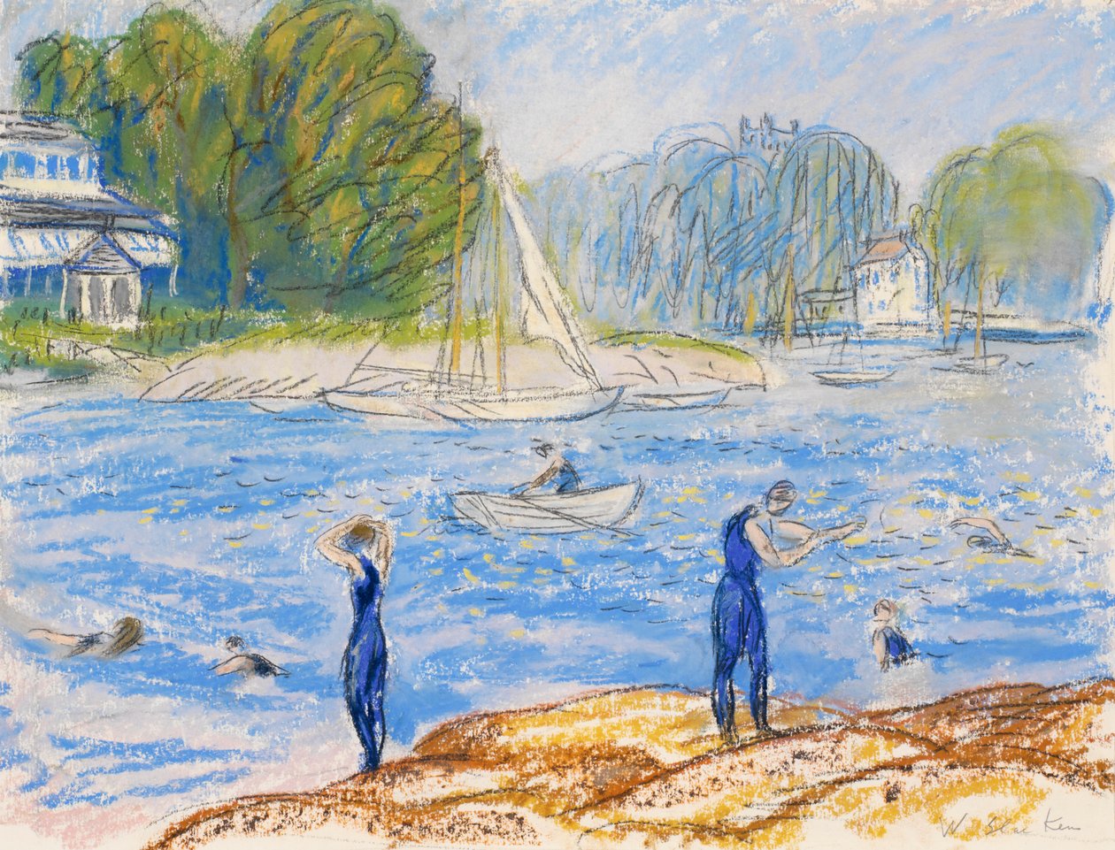 Koupání, Nikde od William James Glackens