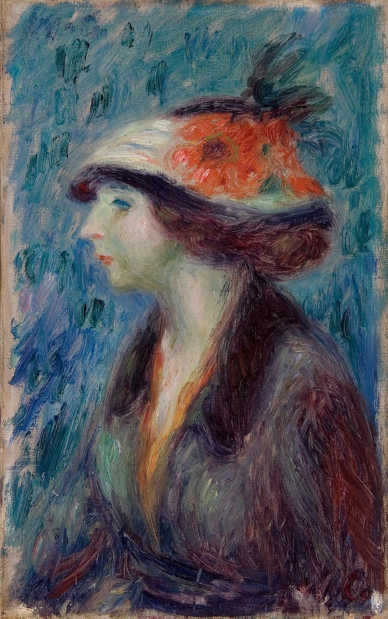 Dívka s květovaným kloboukem od William James Glackens