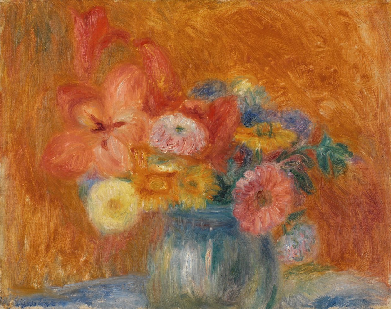 Zelená mísa květin od William James Glackens