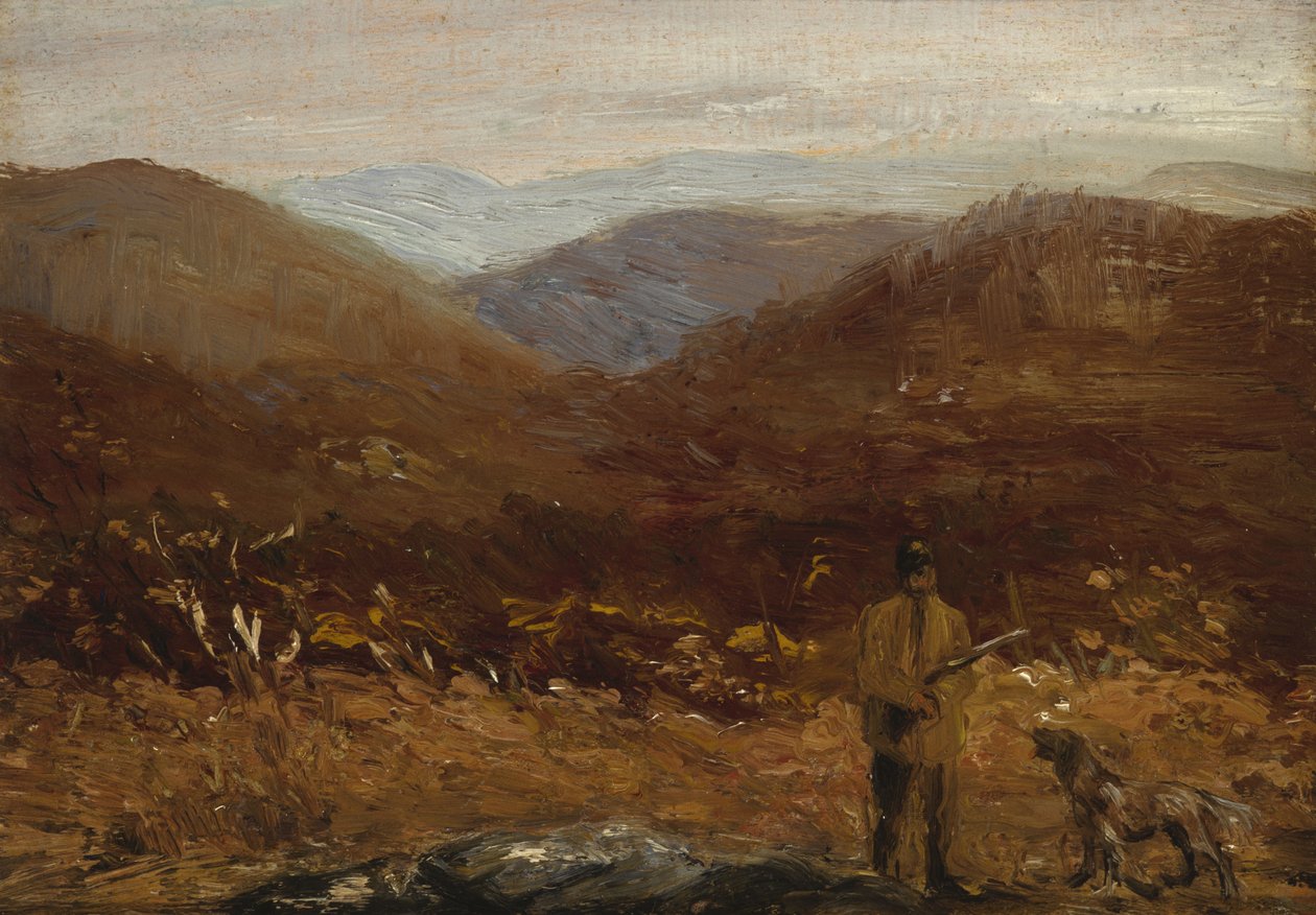Muž se psem Lovec od William James Glackens