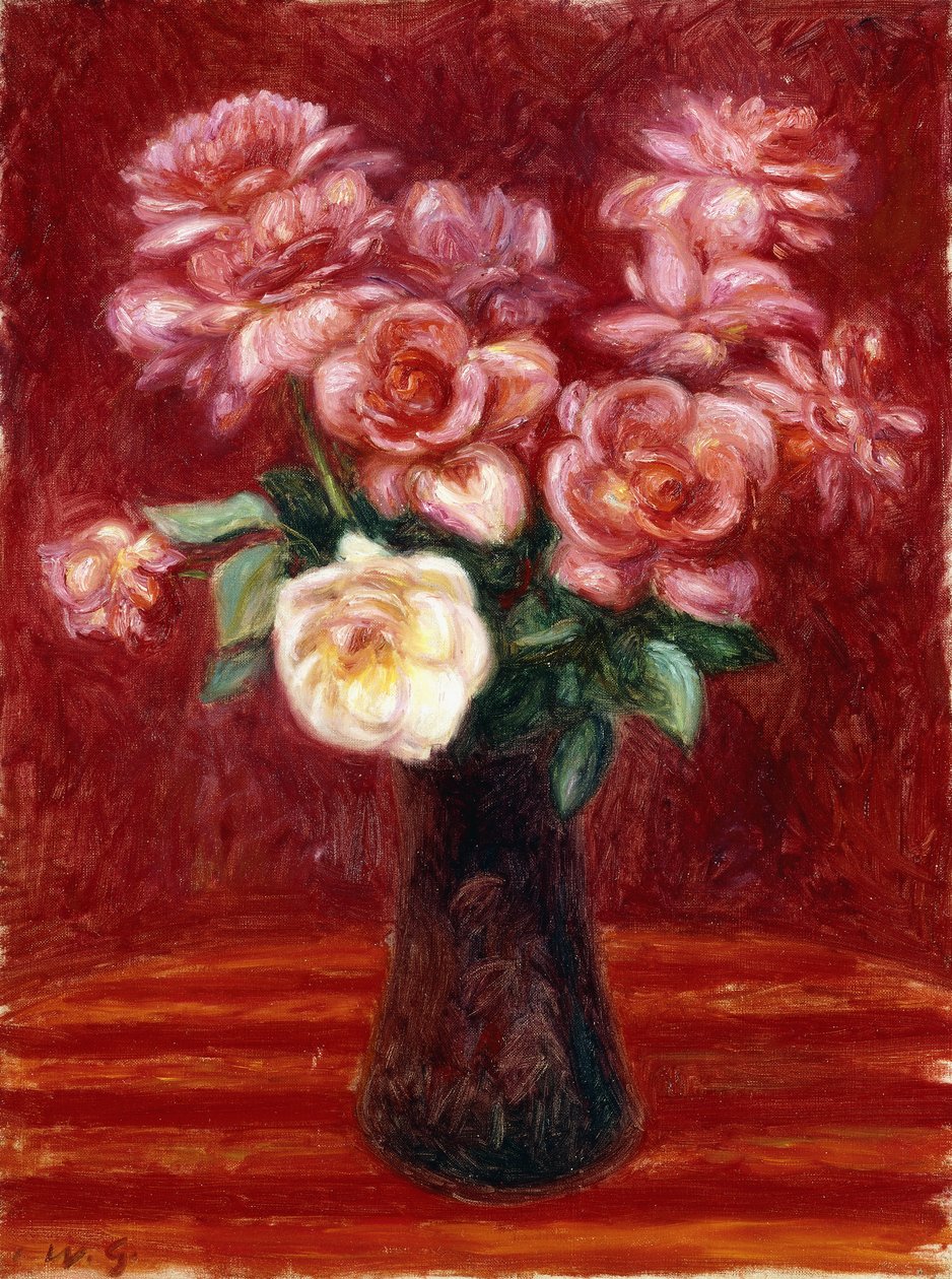 Růžové růže od William James Glackens