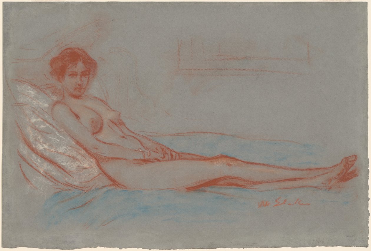 Ležící ženský akt od William James Glackens