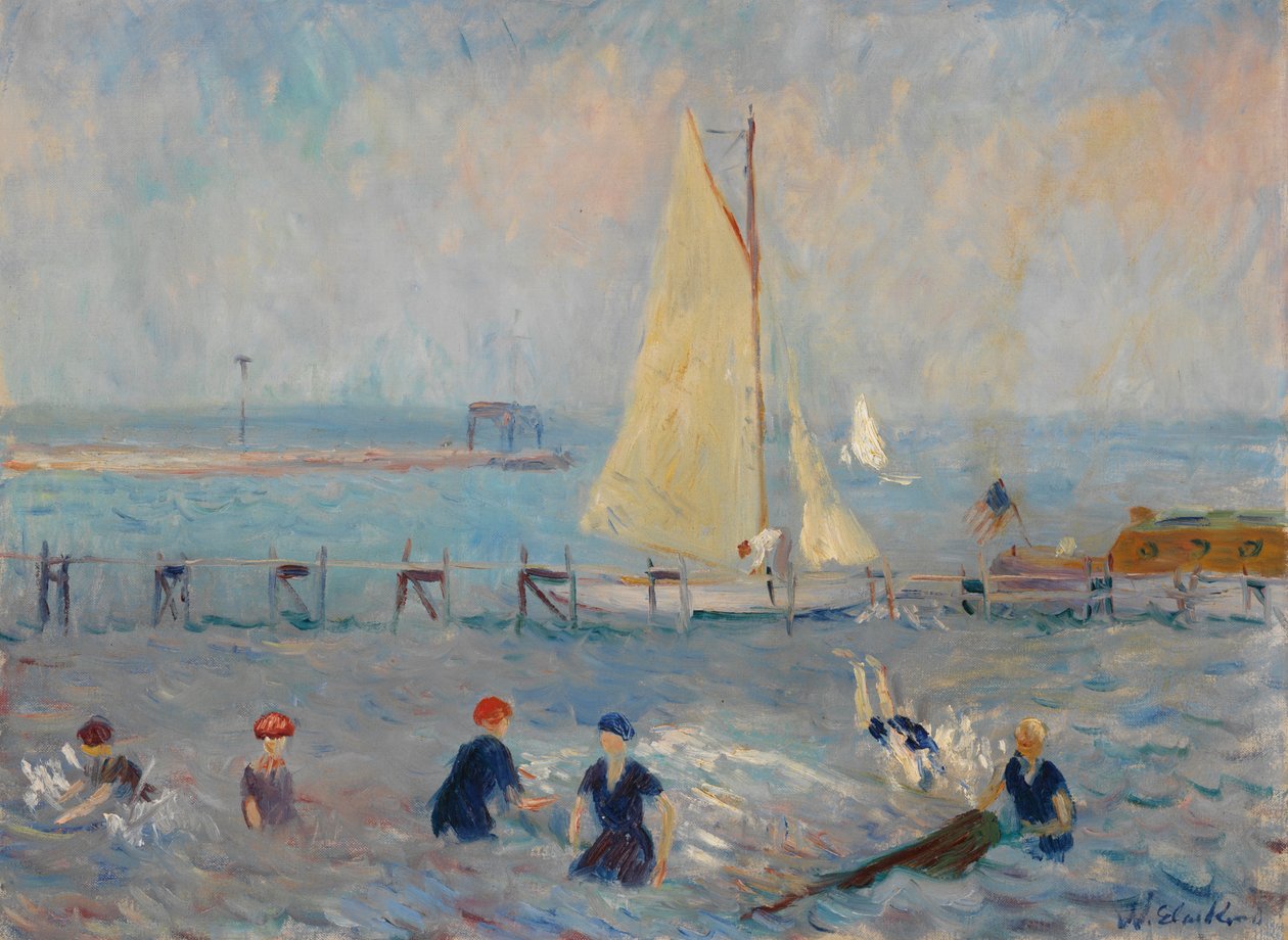 Přímořská krajina se šesti koupajícími se, Bellport od William James Glackens