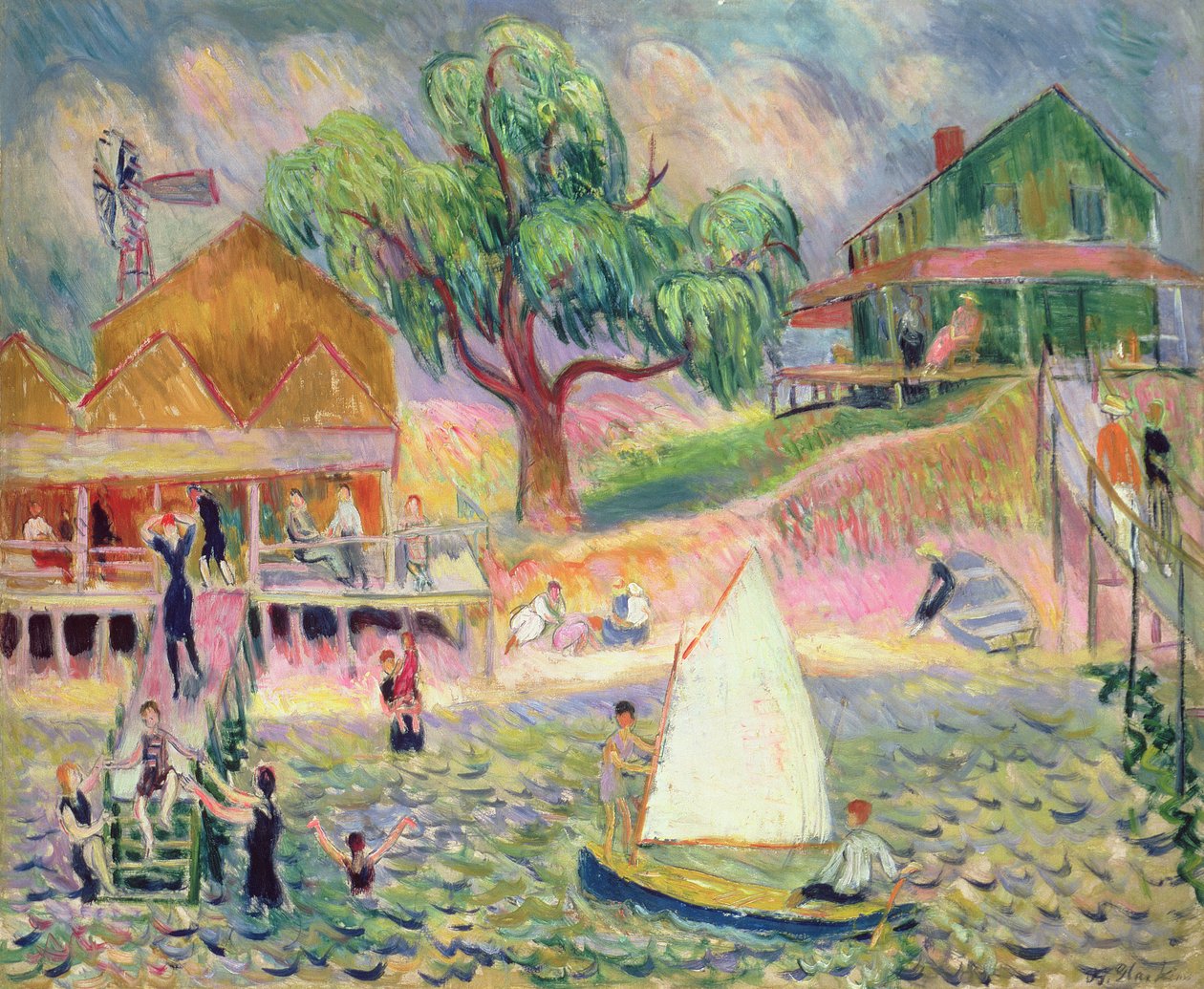 The Green Beach Cottage, Belport, Long Island (ropa) od William James Glackens