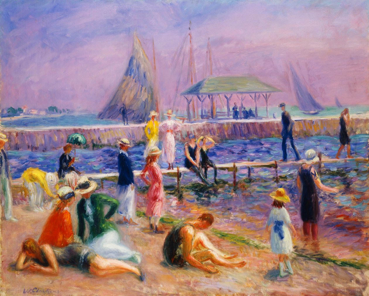 Městské molo - Blue Point, Long Island od William James Glackens