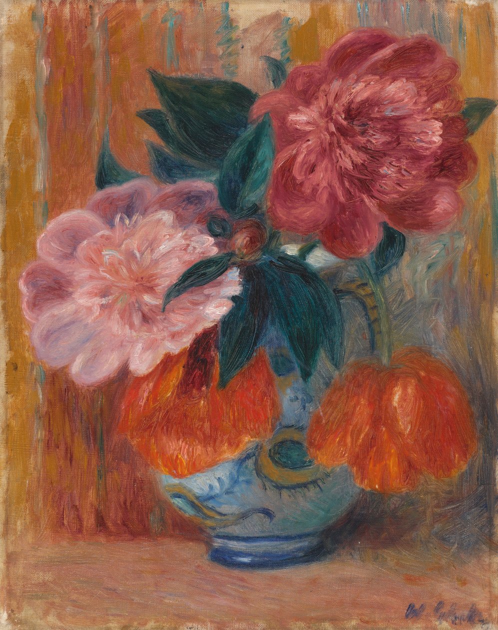 Tulipány a pivoňky ve džbánu od William James Glackens