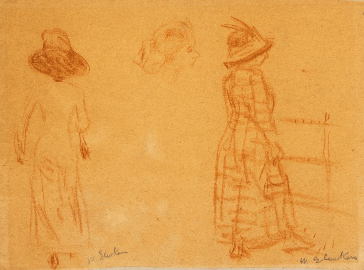 Dvě ženy a hlava ženy od William James Glackens