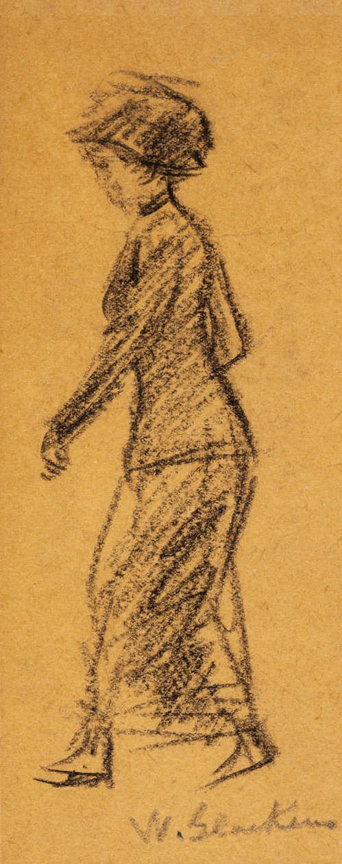 Žena chůze doleva od William James Glackens