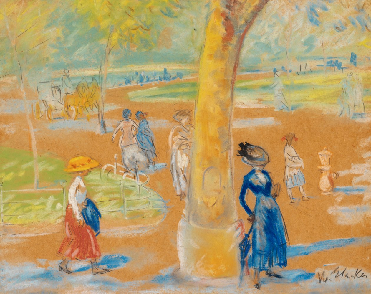 Žena s deštníkem, Washington Square od William James Glackens