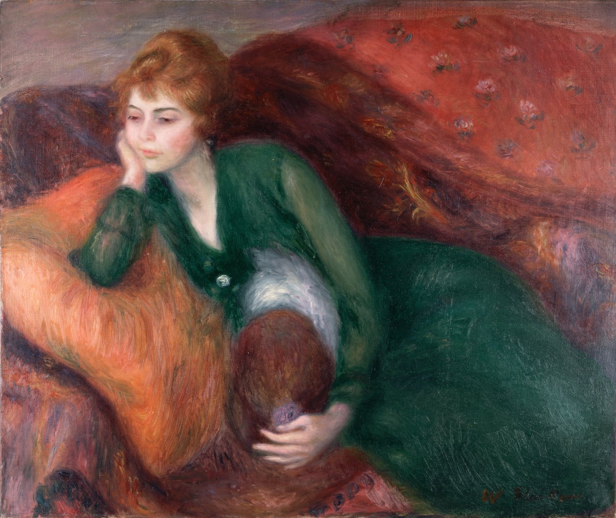 Mladá žena v zeleném, asi 1915 (olej na plátně) od William James Glackens