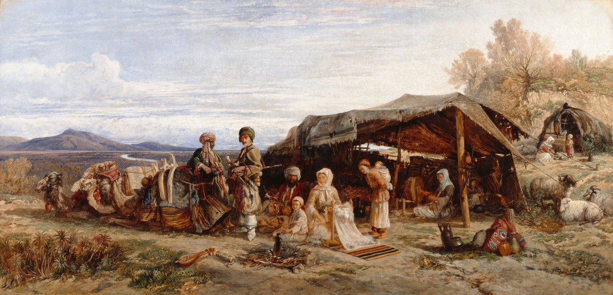 Tábořiště v poušti, cca 1844-45 (olej na plátně) od William James Muller
