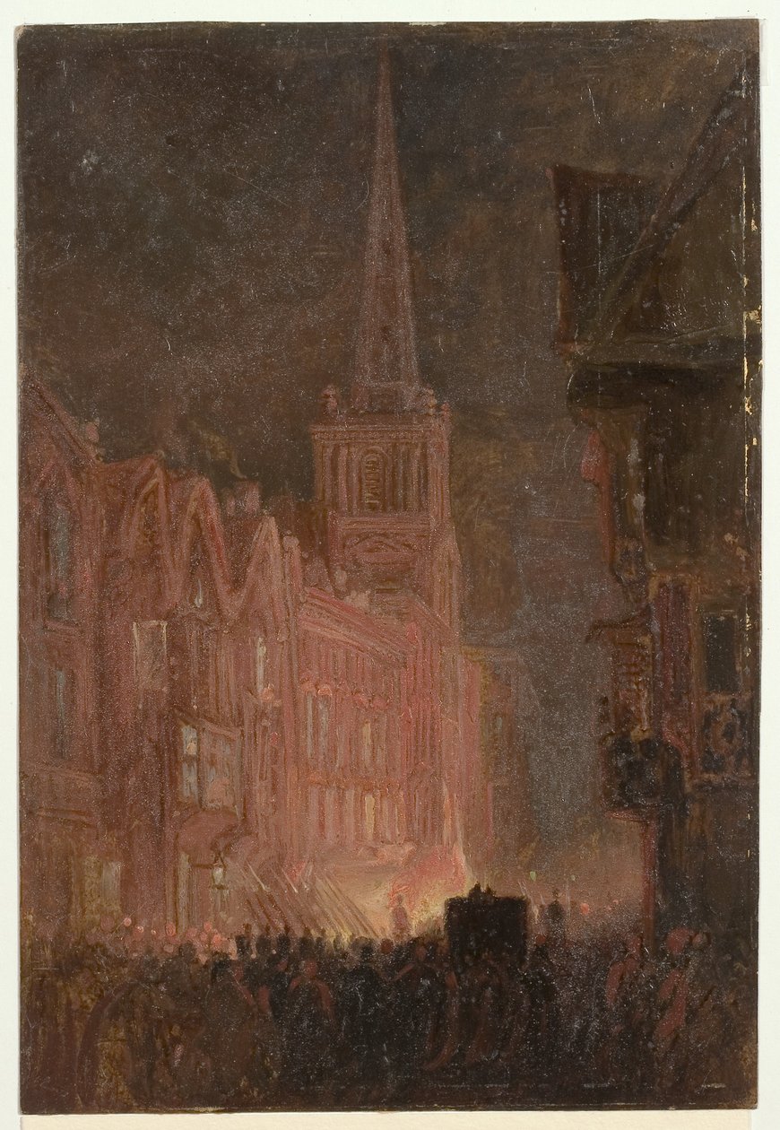 Bristol Riots: Vojska pochodující po Corn Street od William James Muller