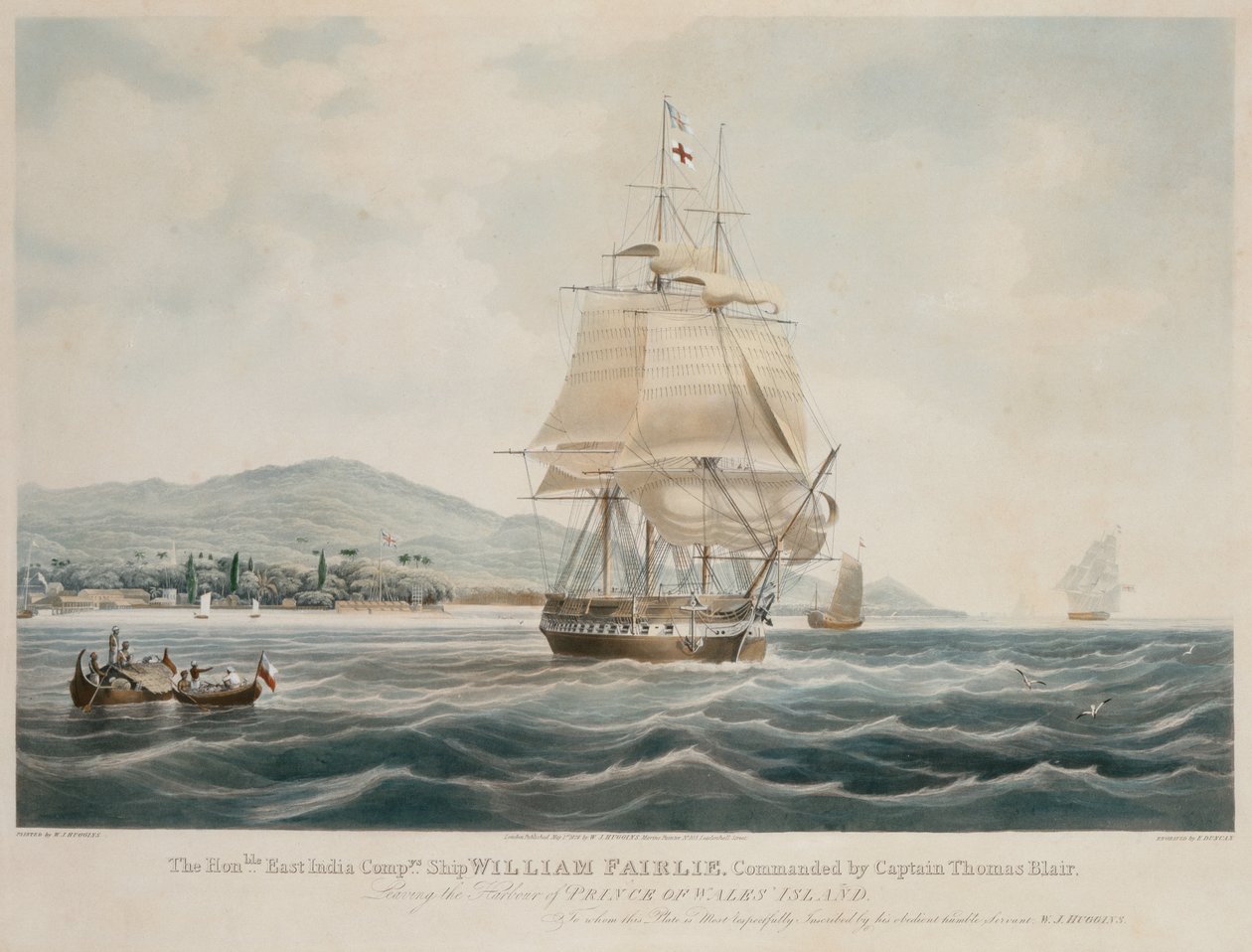 Loď Východoindické společnosti „William Fairlie“ pod velením kapitána Thomase Blaira opouští přístav ostrova Prince of Wales od William John (after) Huggins