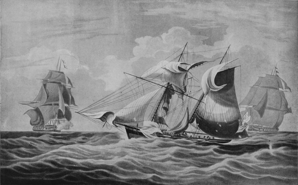 Zajetí ozbrojené obchodní lodi, c1813 od William John Huggins