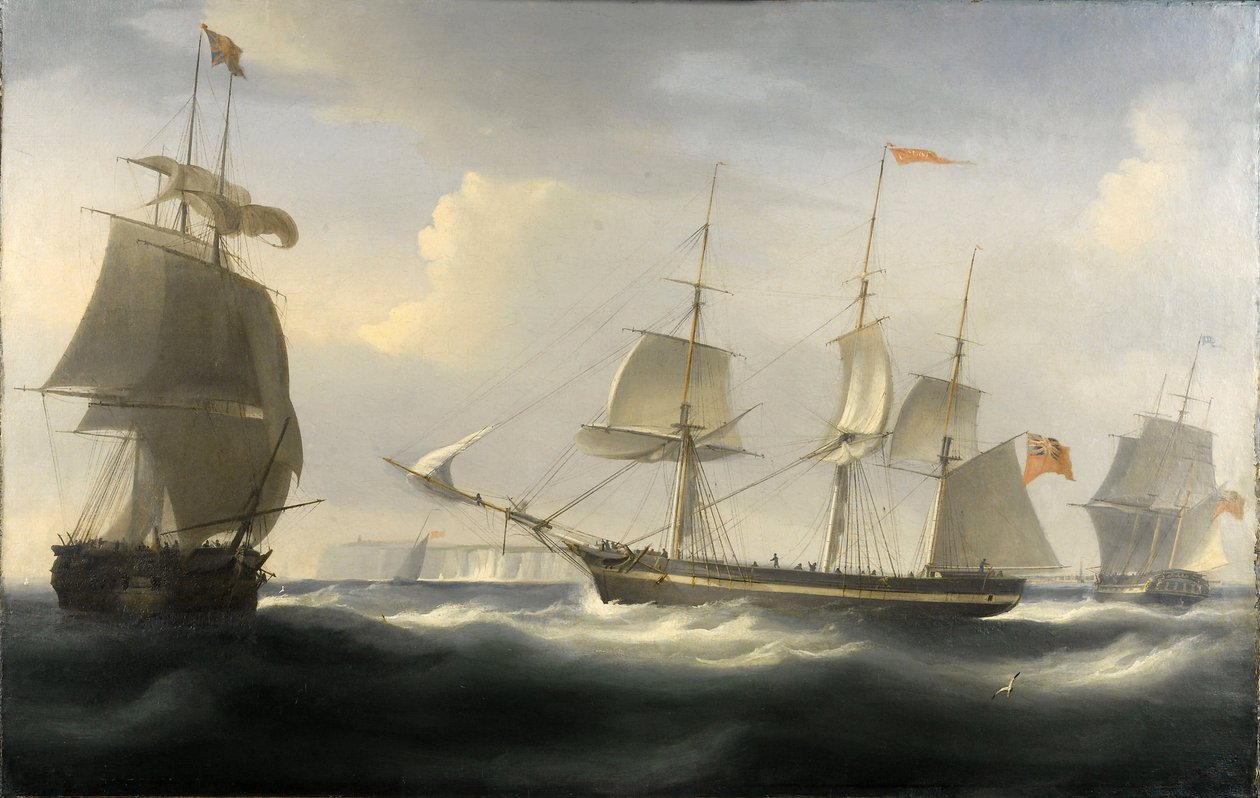 Loď "Delaford", postavená na Temži v roce 1788 pro obchod mezi Londýnem (Anglie) a Východní Indií. Olej na plátně, kolem roku 1830, autor William John Huggins (1781-1845). od William John Huggins
