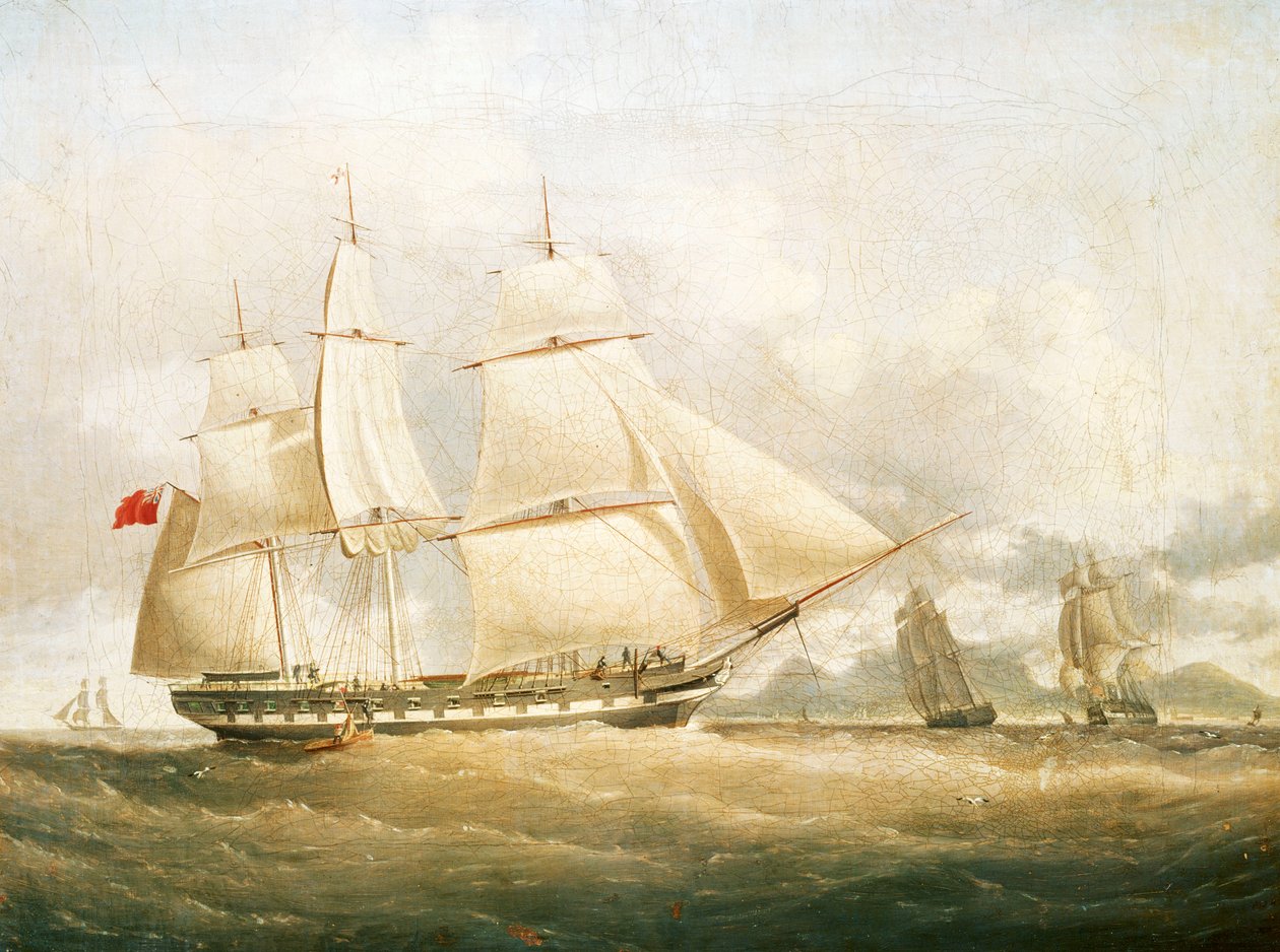 Loď "Sir Edward Paget" (1822), Konec 18. století - polovina 19. století (olejomalba) od William John Huggins